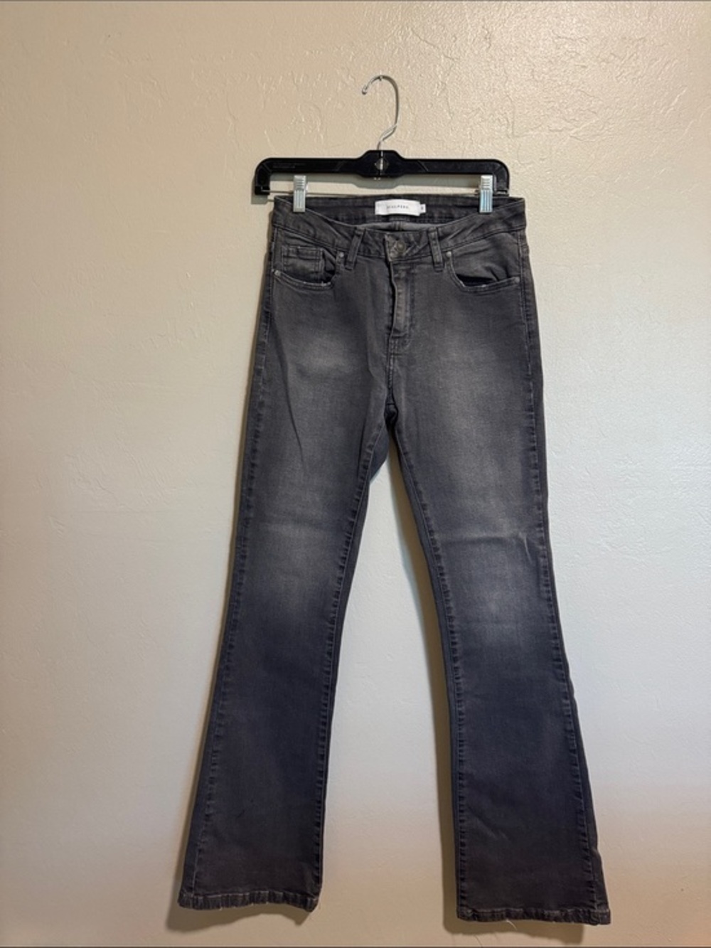 Scalpers Gray Flare Jeans — Washed Charcoal